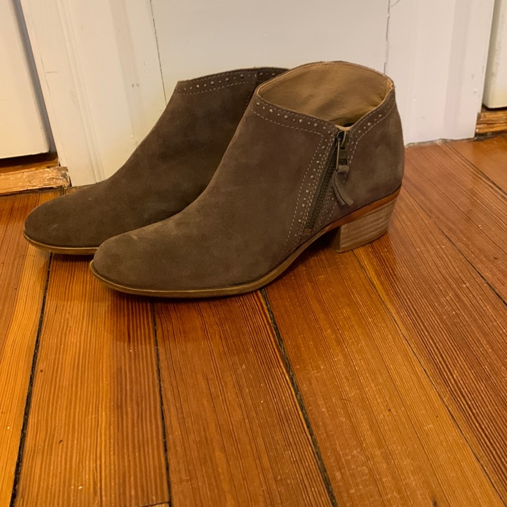 Brown suede boots